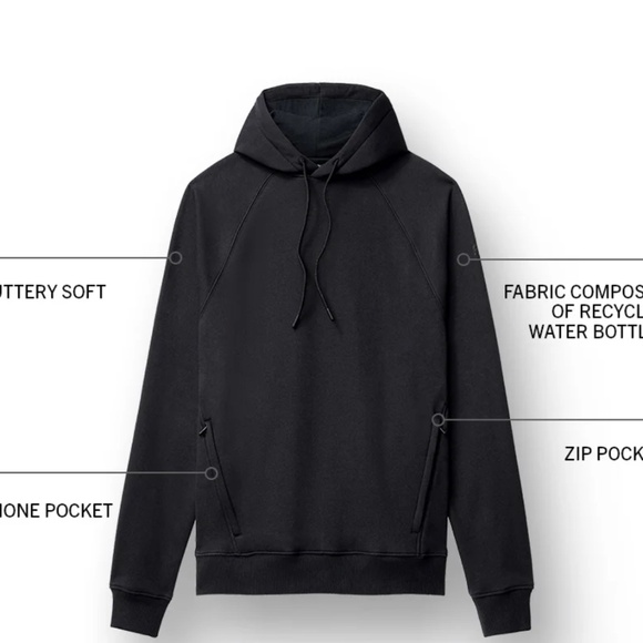 Men's Fabletics - The Go To Hoodie.  Charcoal Heather - Picture 5 of 8